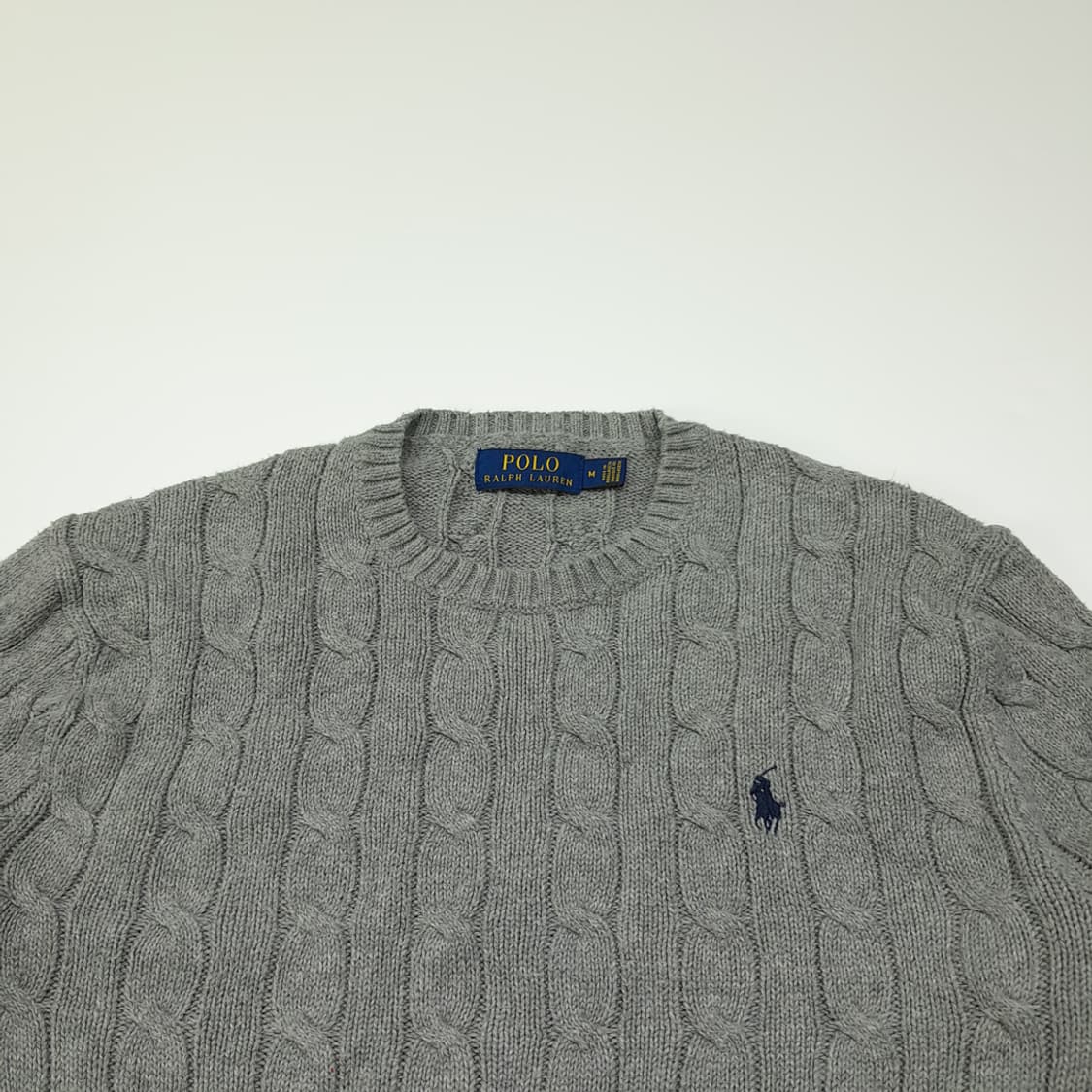 CL009 M 폴로 랄프로렌 케이블 니트 - 멜란지 그레이 상품이미지2