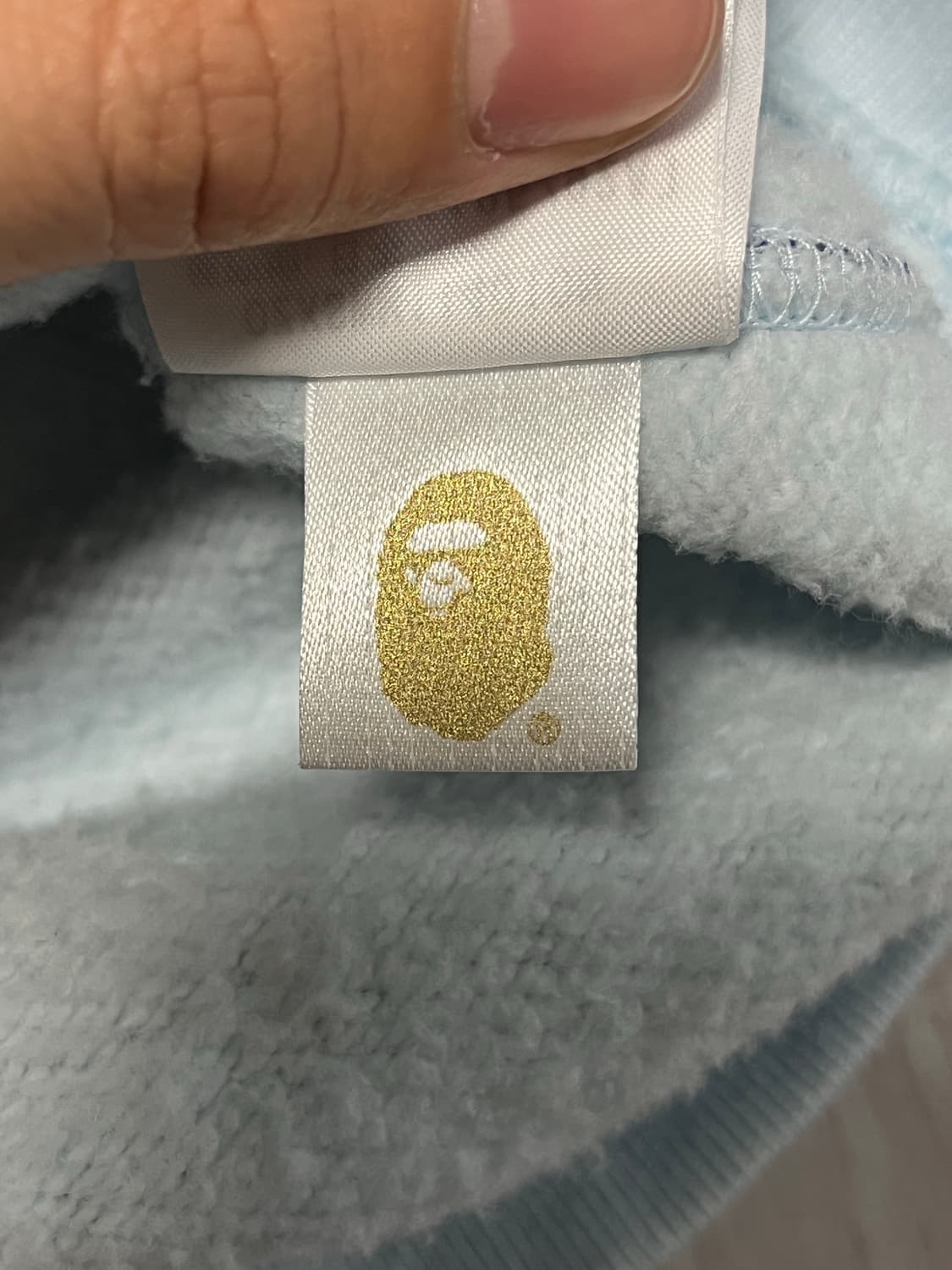 베이프 ABC 카모 샤크 하프 집 풀오버 후드 블루 상품이미지5