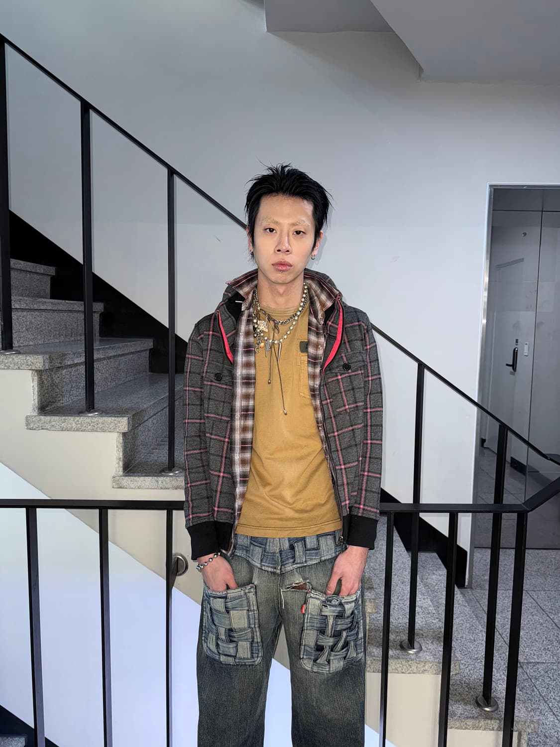 pink check zipup jacket 상품이미지1