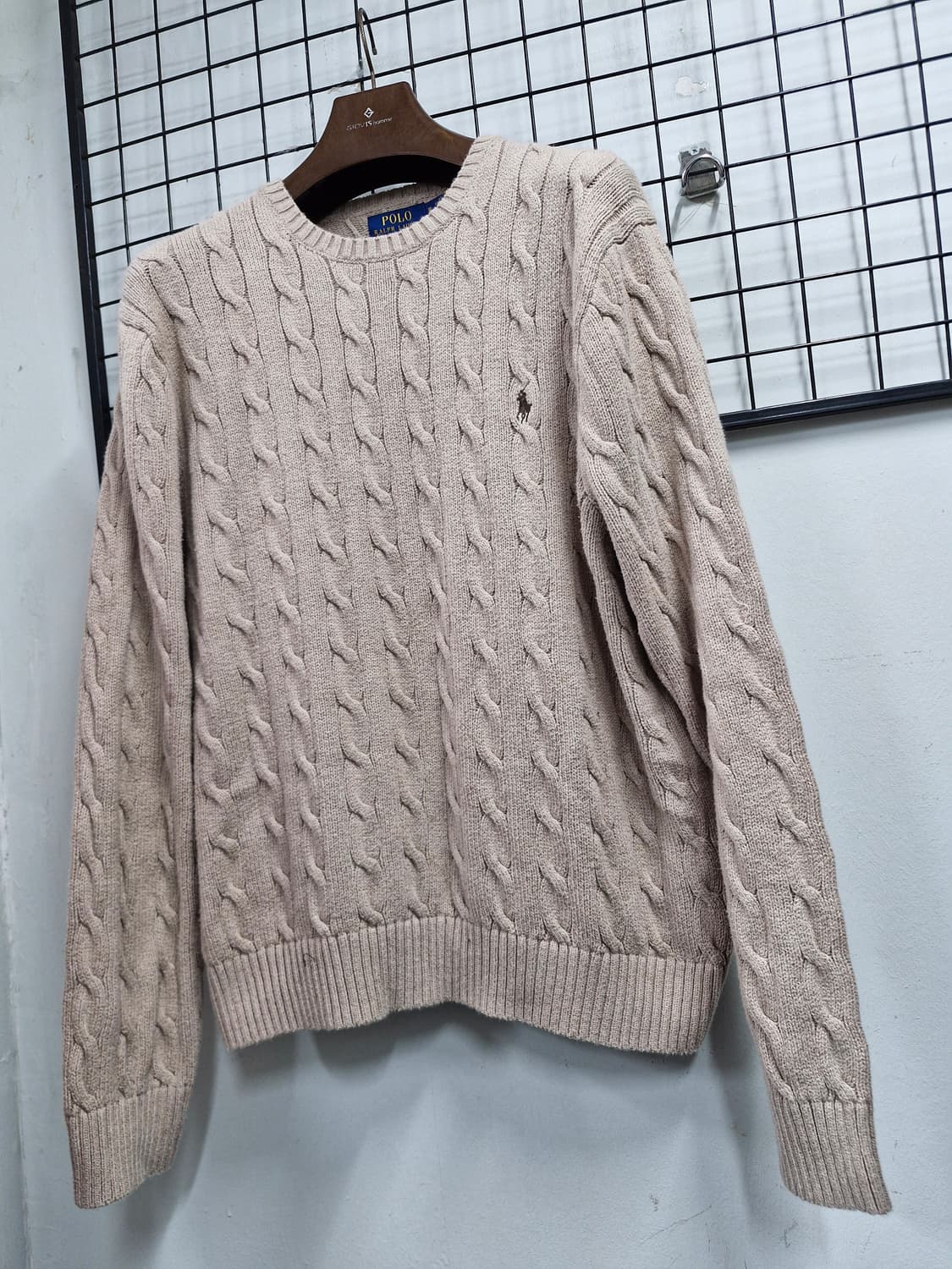 105XL 폴로 랄프로렌 케이블 니트 베이지. 상품이미지3