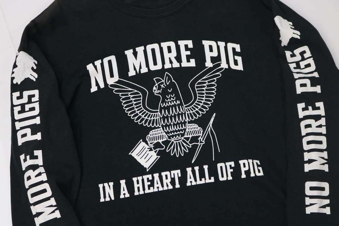 스튜디오 다치산 빈티지 NO MORE PIG 그래픽 롱 슬리브 (M) 상품이미지3