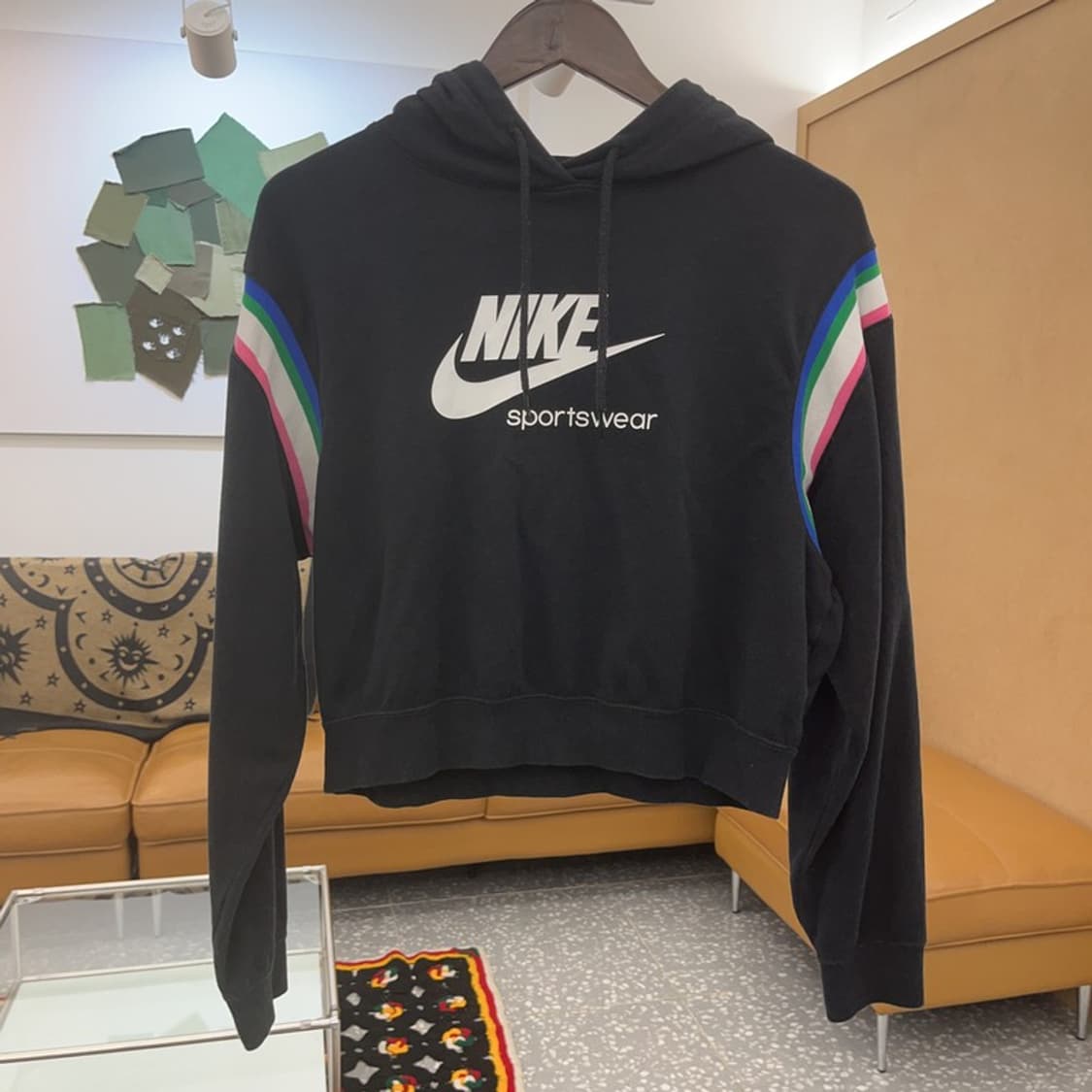 나이키 올드스쿨 레트로 오버핏 약기모 크롭 후드티 M C07779 상품이미지3