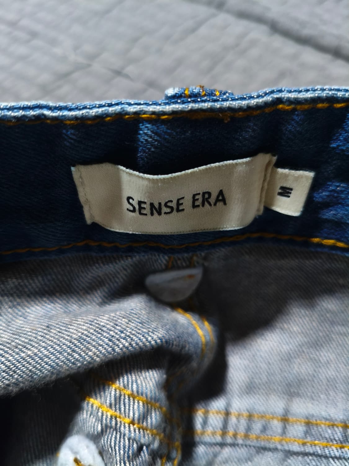 워시드 웨이비 데님 팬츠 M(30~32) 새상품  남여공용 와이드 플레어 상품이미지5