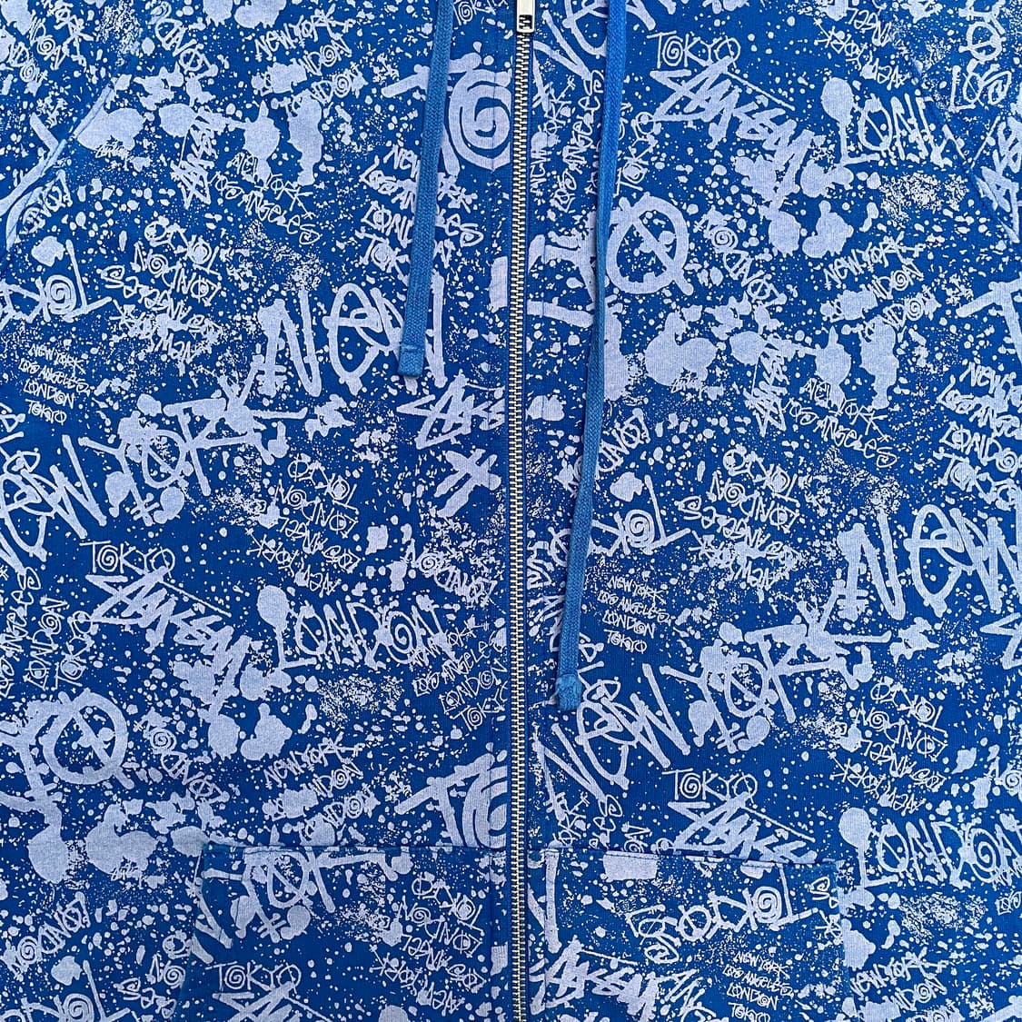 00s 스투시 그래피티 월드투어 올드스쿨 바시티 후드집업 져지 XL 상품이미지10