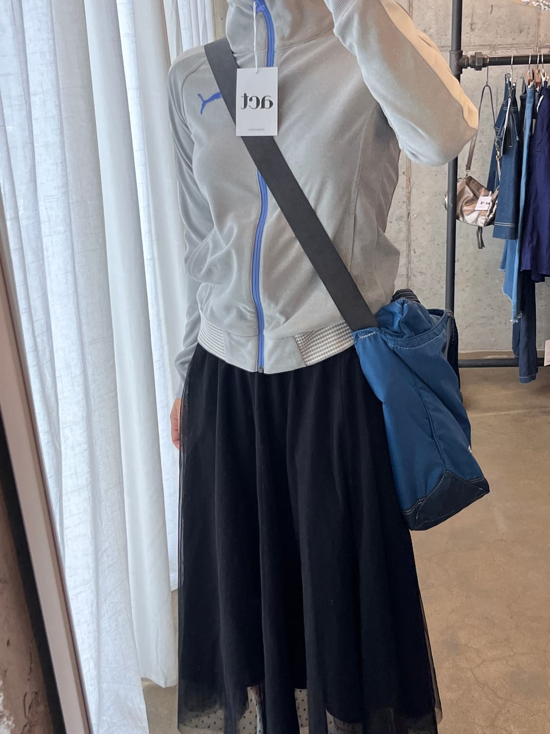 퓨마 블루 로고 트랙탑 그레이 상품이미지3