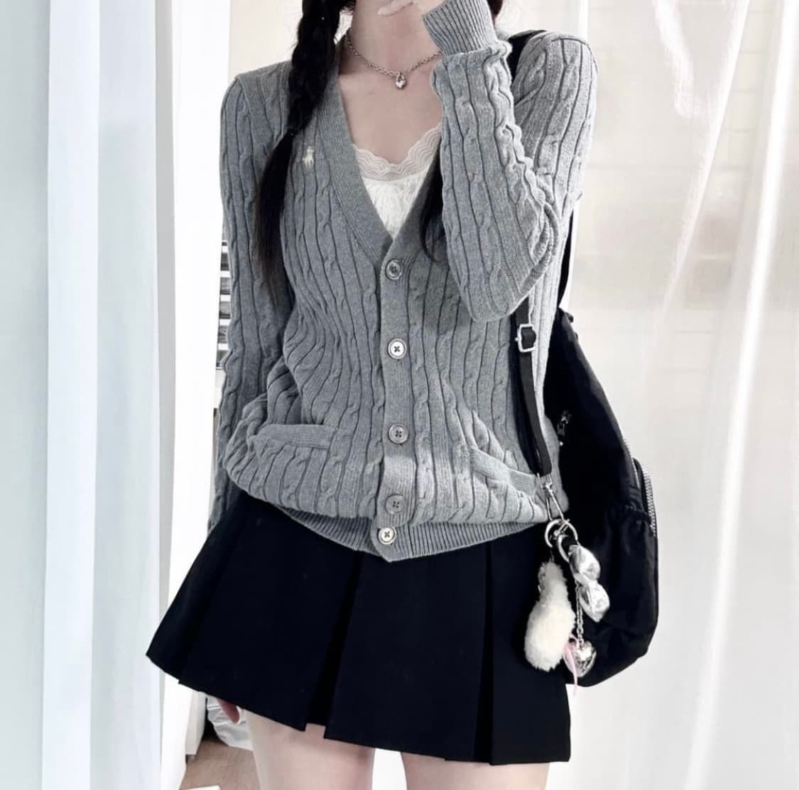 [S]폴로랄프로렌 케이블 가디건/그레이 상품이미지2