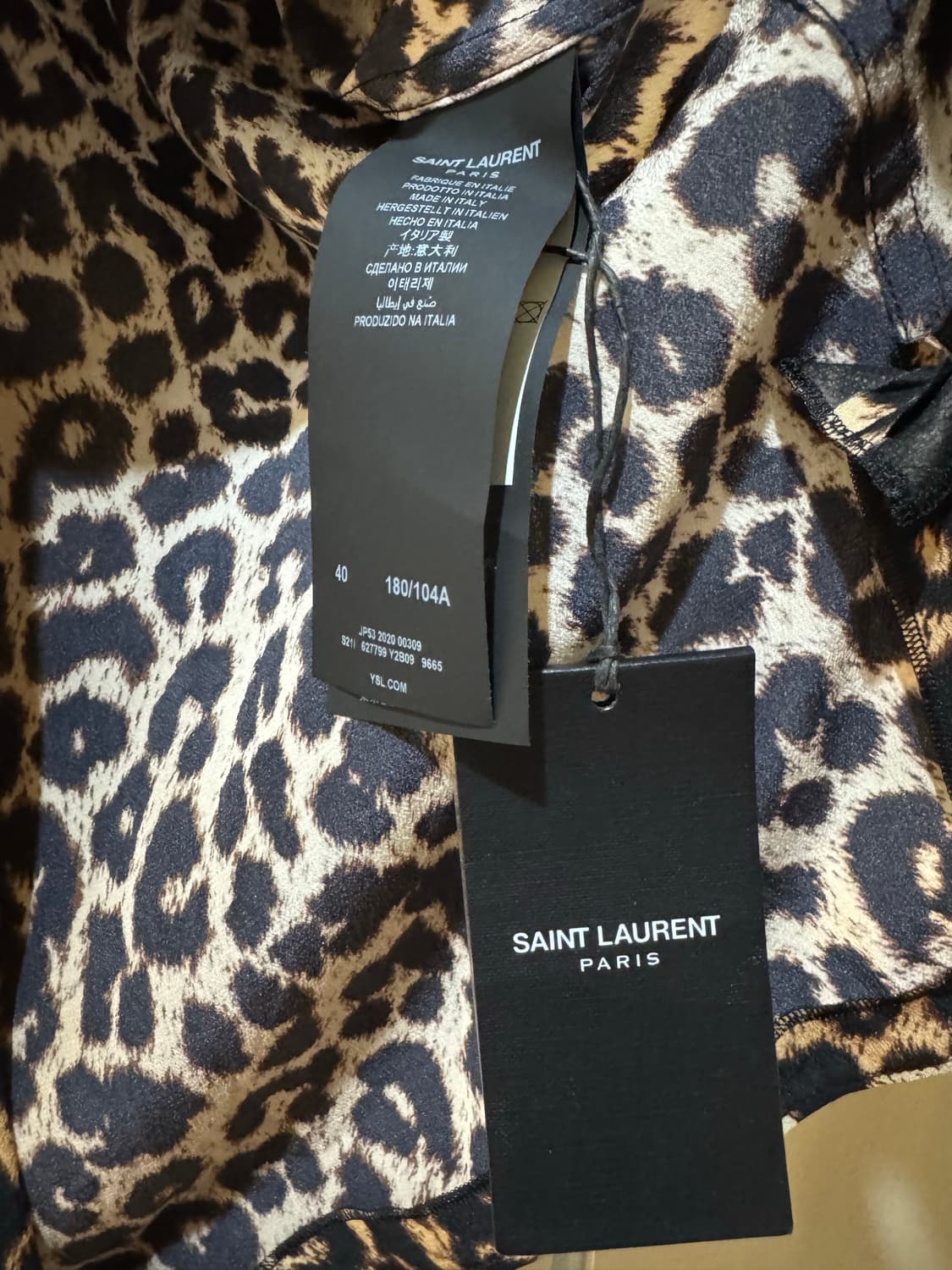 생로랑 레오파드 타카 패턴 실크  셔츠 상품이미지5
