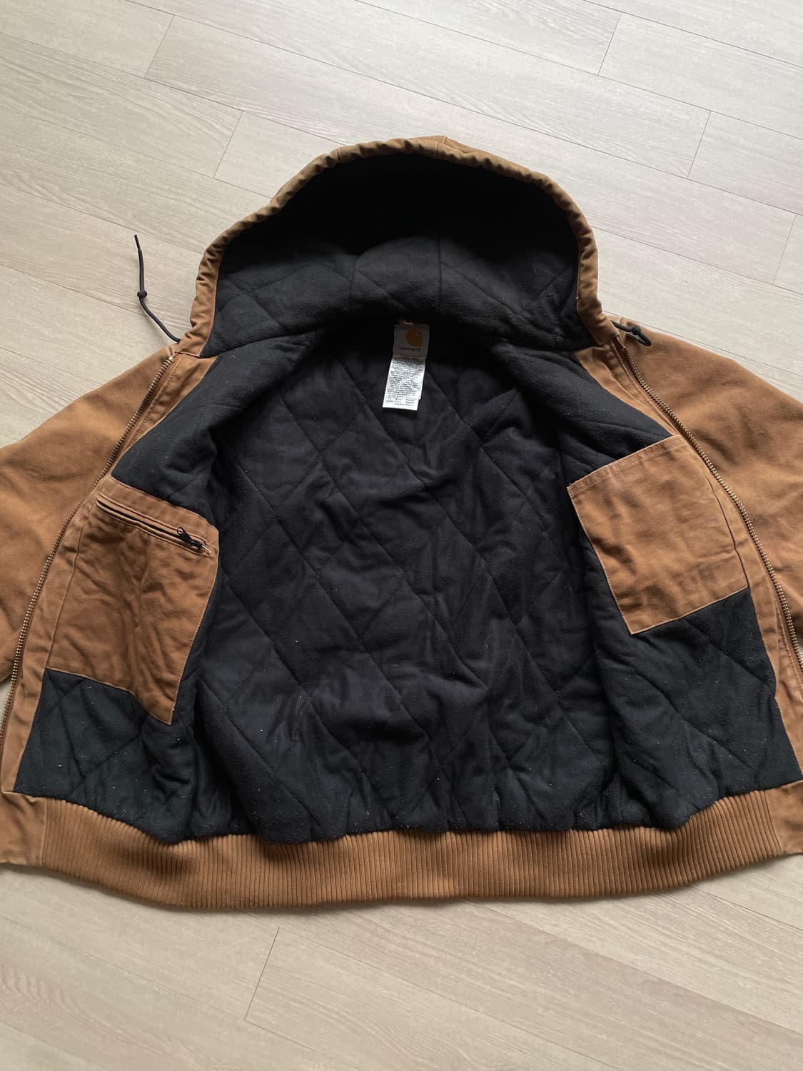 칼하트 j130 BRN 브라운 액티브 자켓 샌드스톤 상품이미지7