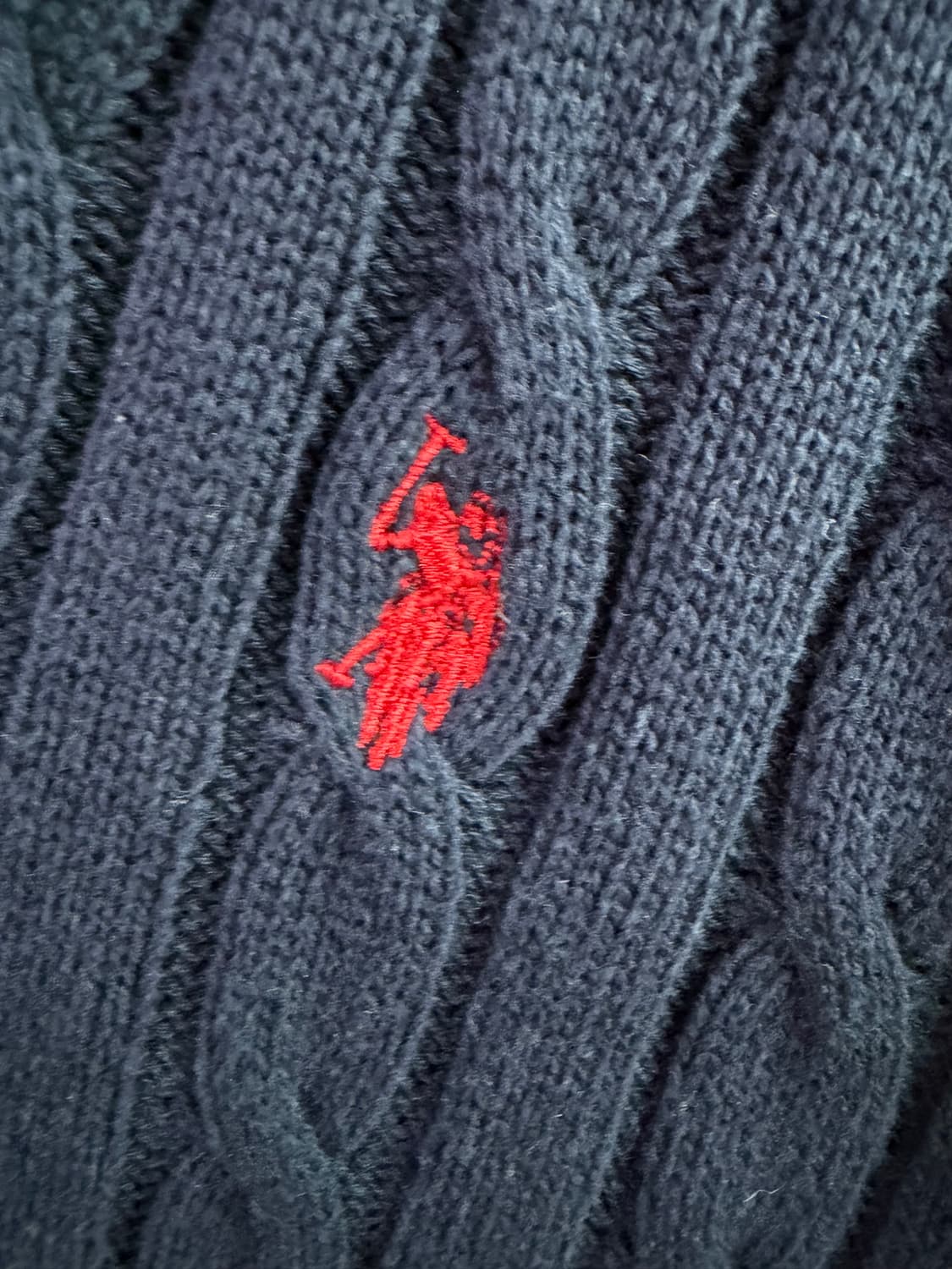 US 폴로 assn 꽈배기 반집업 니트 상품이미지3