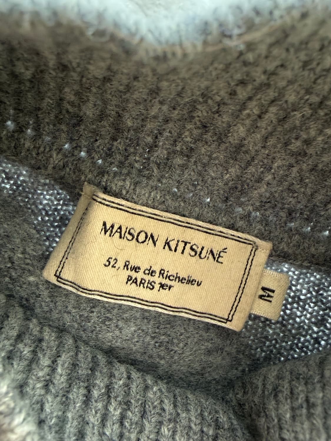 메종키츠네 폭스헤드 니트 그레이 M 상품이미지2