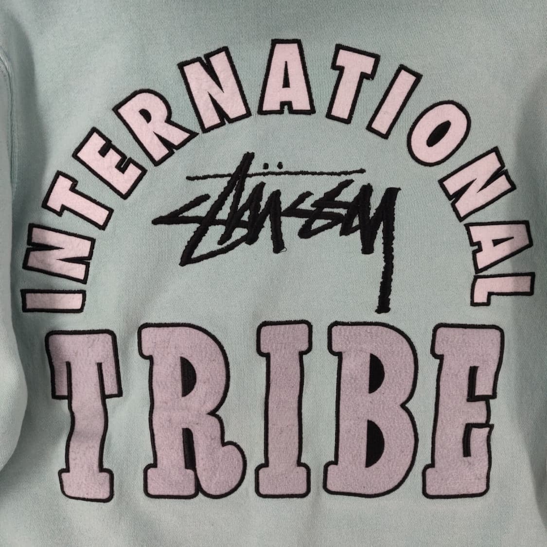 스투시 인터내셔널 트라이브 아플리케 후드티 워시드 라이트 블루 상품이미지2