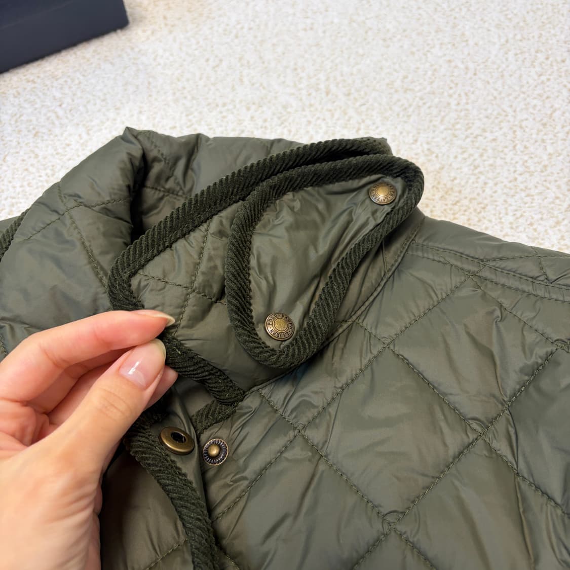 정품QR택)폴로 랄프로렌 퀼팅 자켓 카키색 상품이미지3