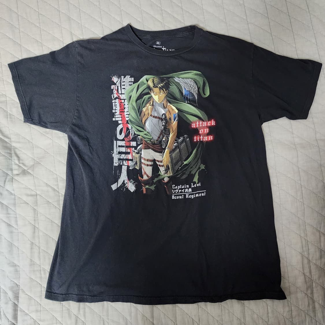 [XL] 빈티지 진격의거인 프로모 리바이 티셔츠 fit like L 상품이미지1