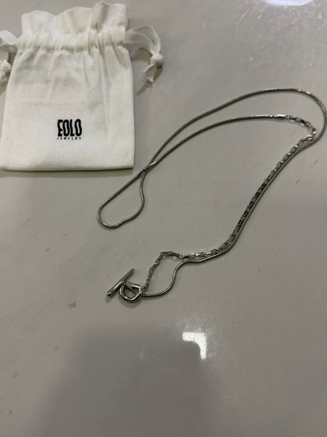 EOLO 실버 체인 목걸이 상품이미지1
