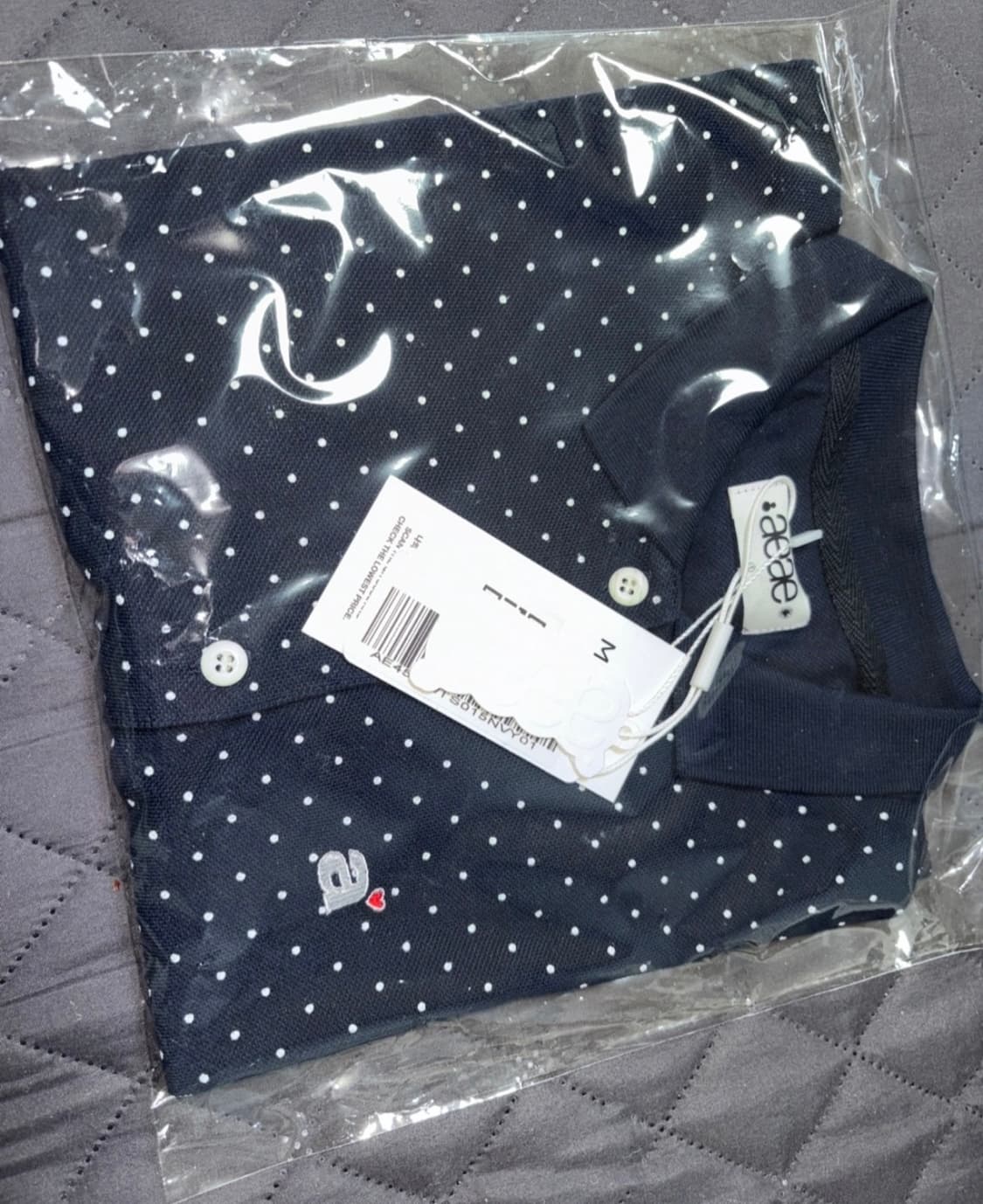 AEAE 에이이에이이 네이비 도트 티셔츠 새상품 상품이미지2