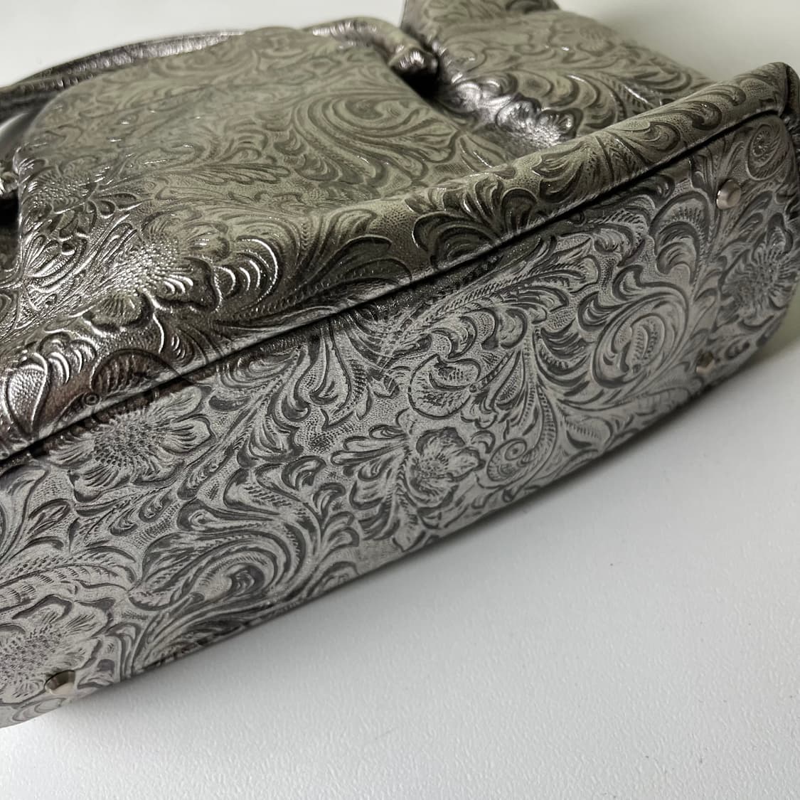 [JPN] 재팬 빈티지 패턴 실버 핸드백 상품이미지4