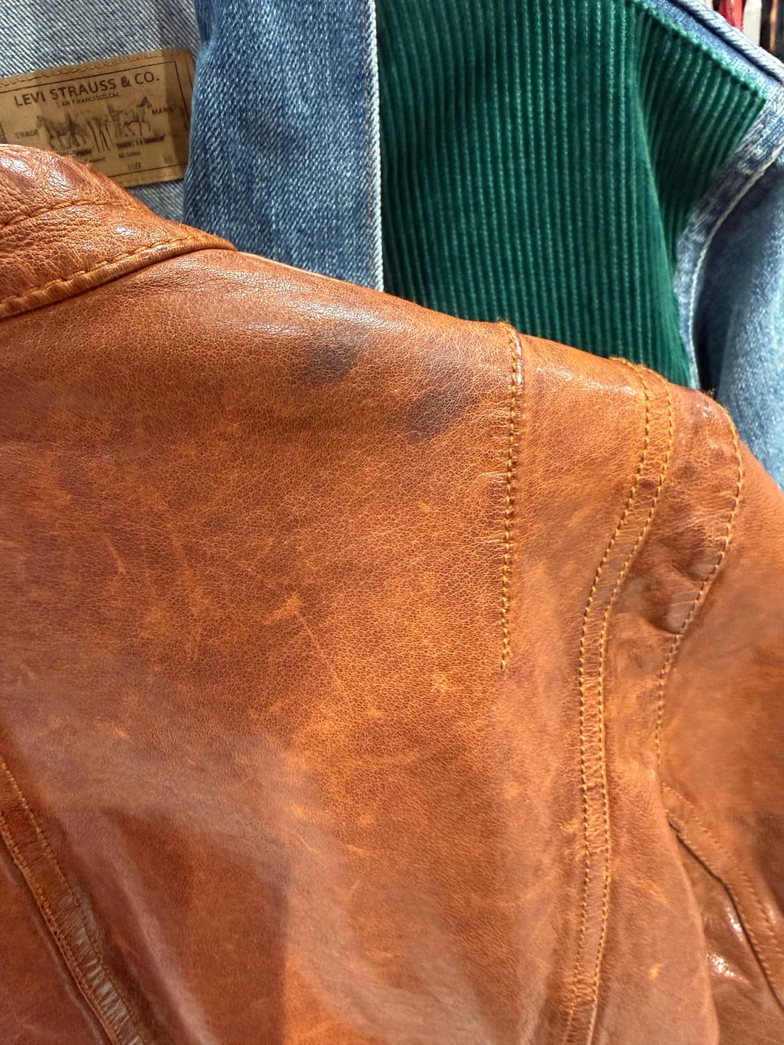 닐바렛 주름 레더 자켓  상품이미지3