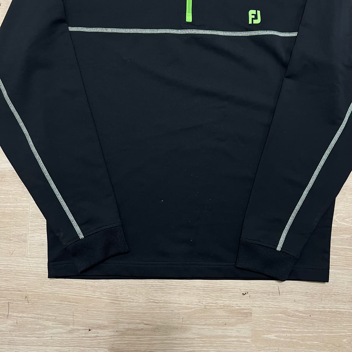풋조이 골프웨어 져지 트랙탑 반집업 자켓 [블랙/라임] L/10 상품이미지3