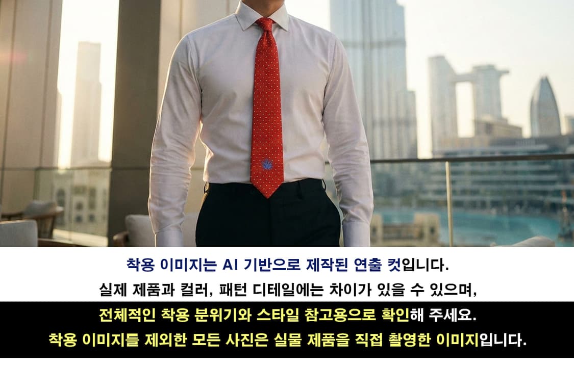 아쿠아스큐텀 실크 다홍 도트 패턴 넥타이 8.8cm S~A+등급 E934 상품이미지2