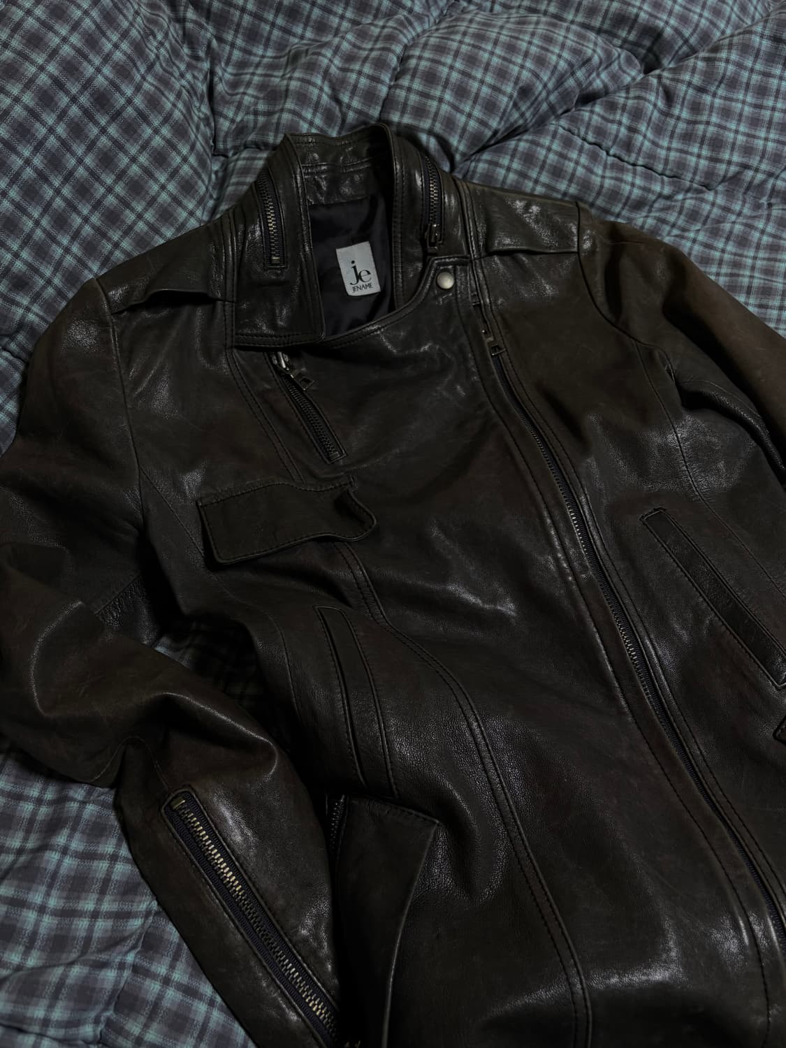 CORTIS style real leather jacket 언발 가죽자켓 상품이미지3