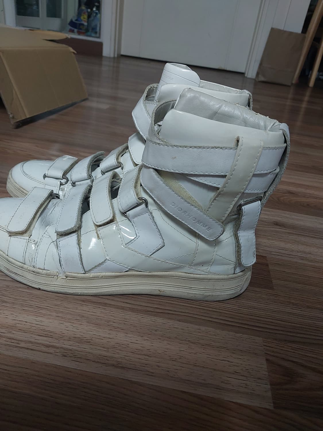 디올 옴므 AW08 화이트 벨크로 하이탑 상품이미지3