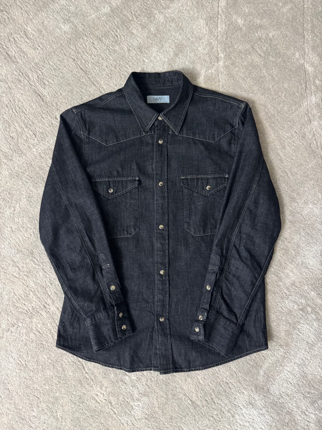 [엘무드] 테리 데님 셔츠 인디고 블루 44사이즈 상품이미지2