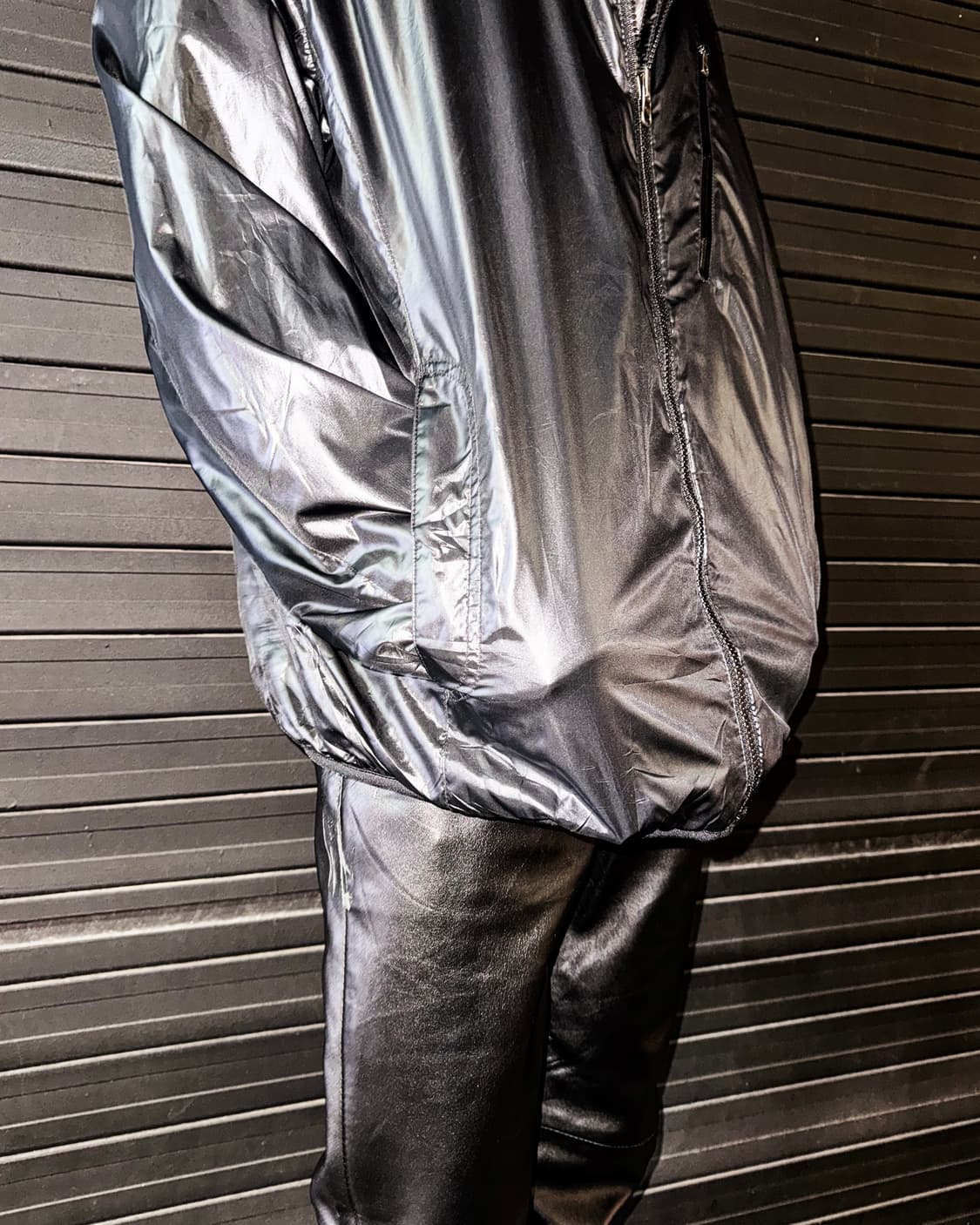 Reversible Faux Fur × Glossy Nylon Jacke 상품이미지2