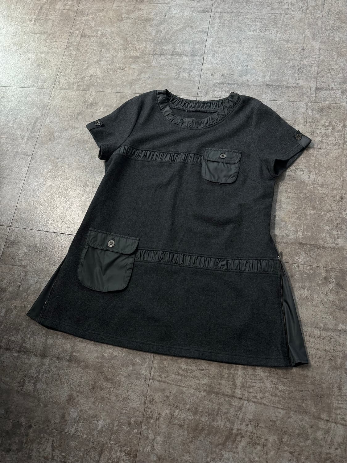 울 사이드 지퍼 포켓 디테일 탑 상품이미지7