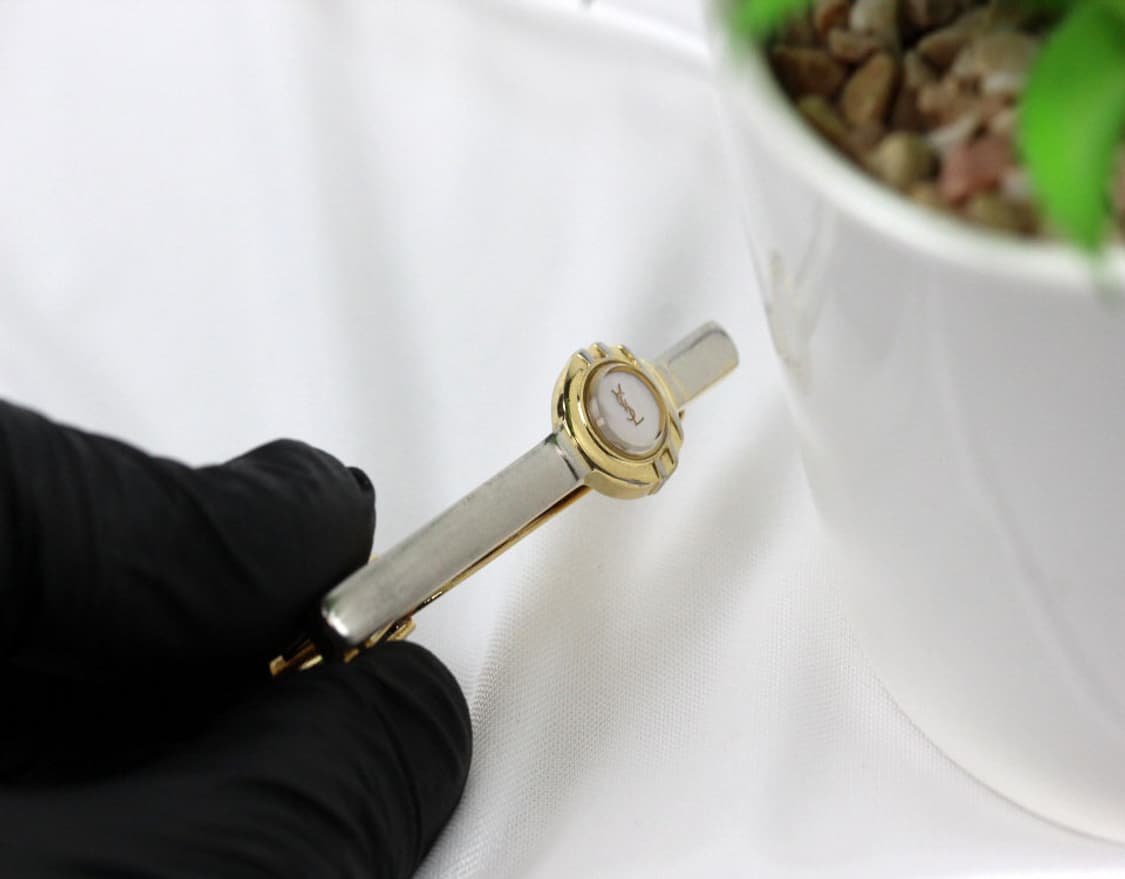 입생로랑 B+등급 5.3cm 천연자개 남자 명품 넥타이핀 상품이미지5