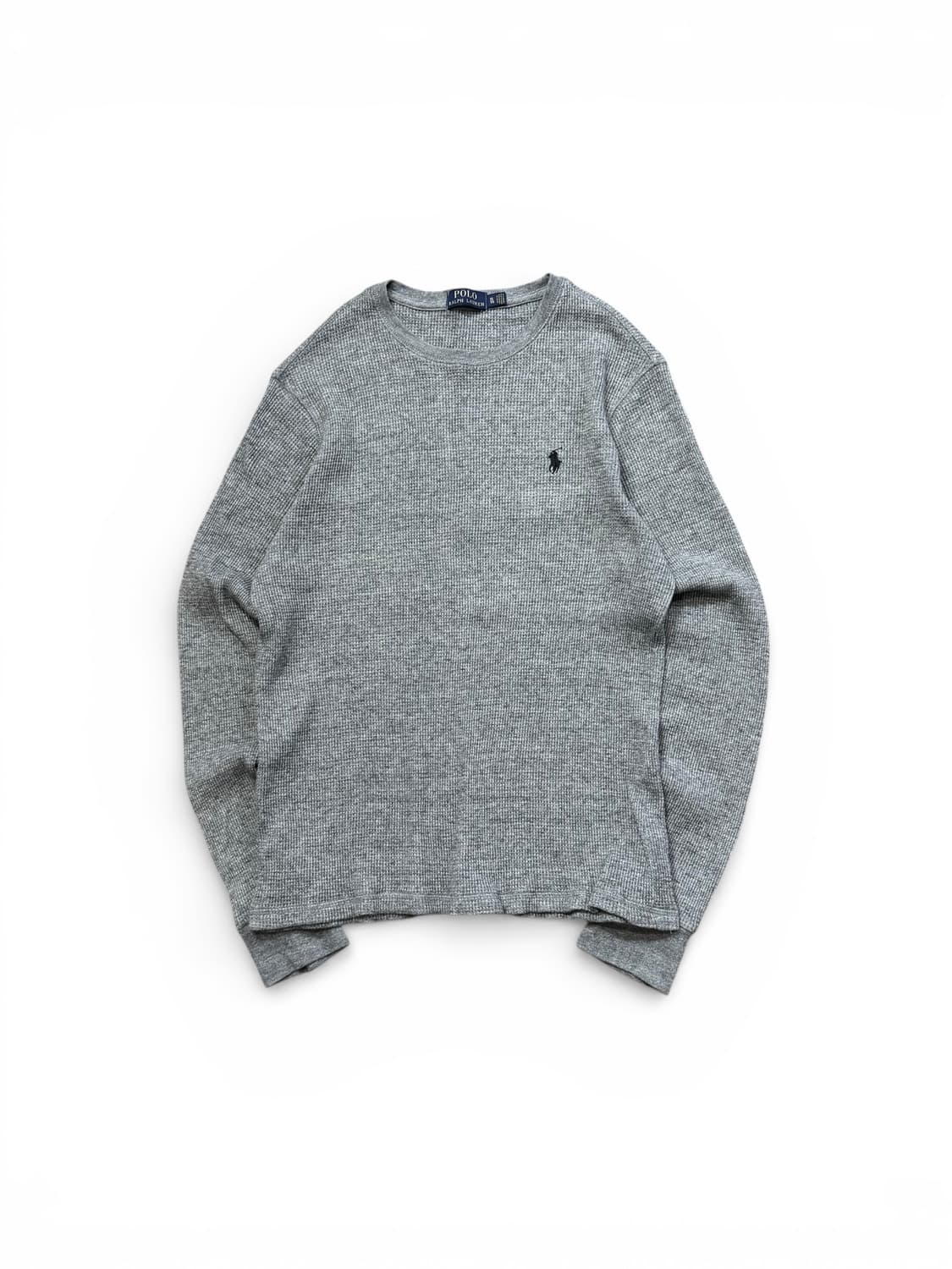 폴로 랄프로렌 그레이 코튼 와플 롱슬리브 티셔츠 상품이미지1