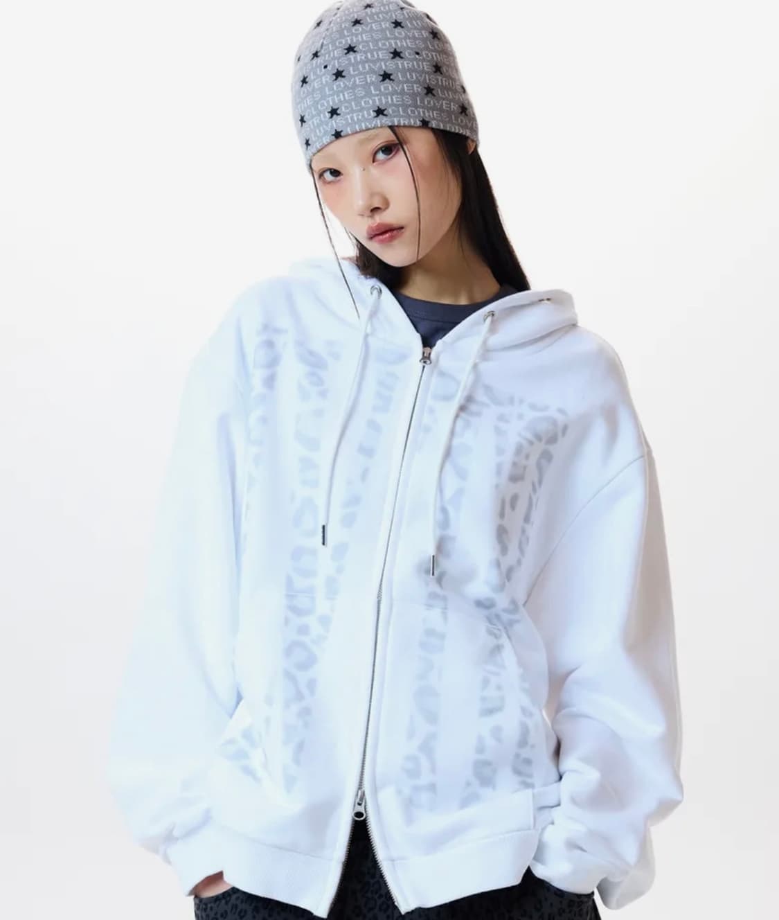 러브이즈트루 lvtr 후드집업 화이트 상품이미지2