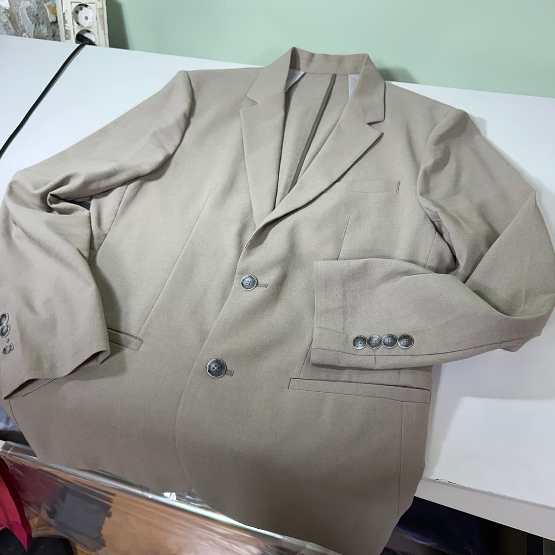 95-100 L 프로젝트M 다크베이지 2버튼 간절기 블레이져 상품이미지2