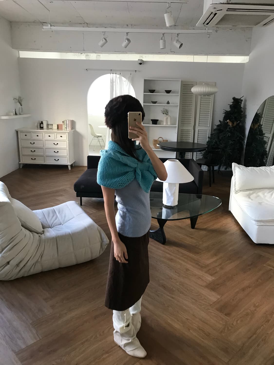 vintage blue muffler 상품이미지3