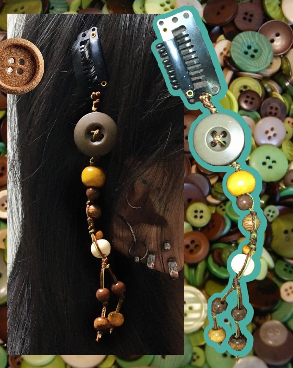 핸드메이드 단추 헤어핀 상품이미지1