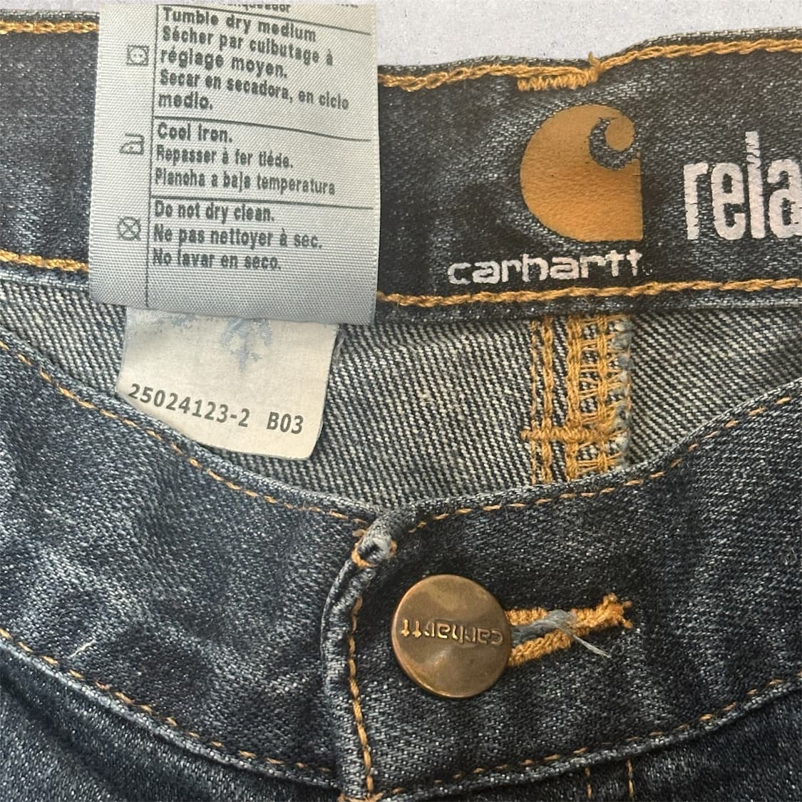 칼하트 B03 싱글니 카팬터 데님 팬츠 32 릴렉스드 핏 상품이미지5