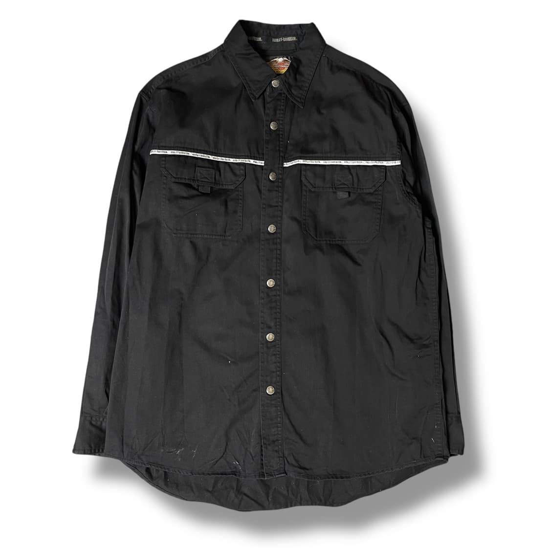 할리데이비슨 사이드로고 투포켓 블랙 버튼 셔츠 상품이미지1