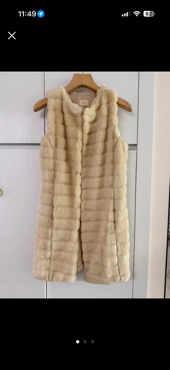 페이크퍼 크림 베이지 조끼 상품이미지1