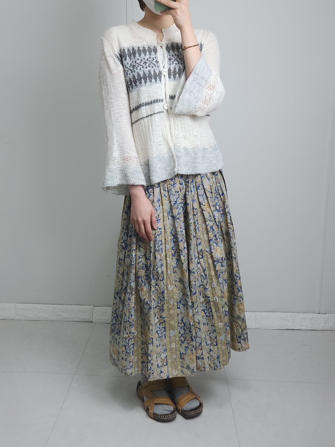 노르딕 물결 가디건 탑 상품이미지2