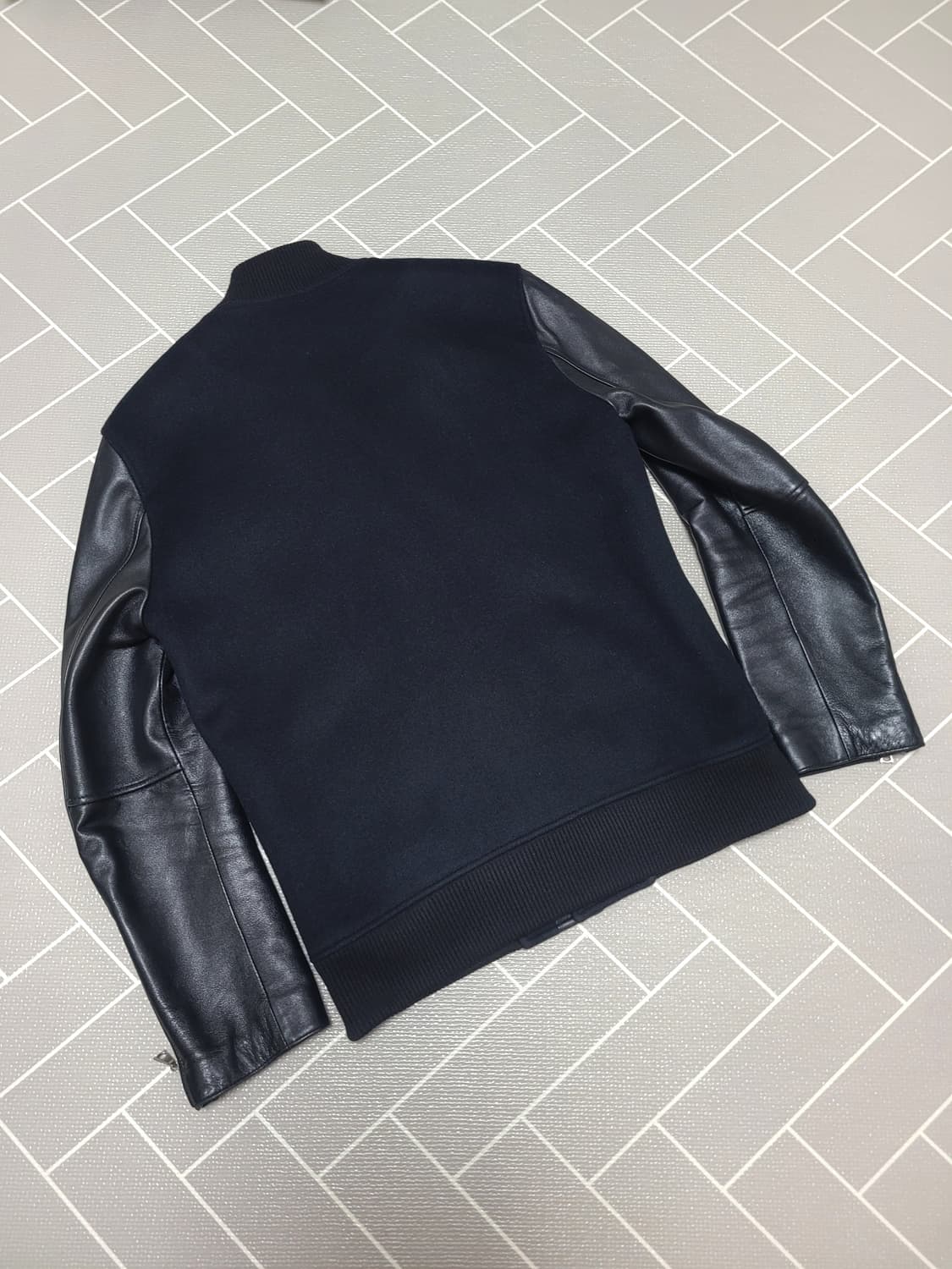 로파이 램스킨 배색 울 스타디움 자켓 M 상품이미지2