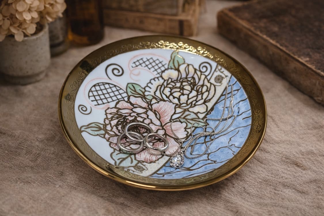 Vintage Floral Gold Plate / 악세사리 트레이 상품이미지1