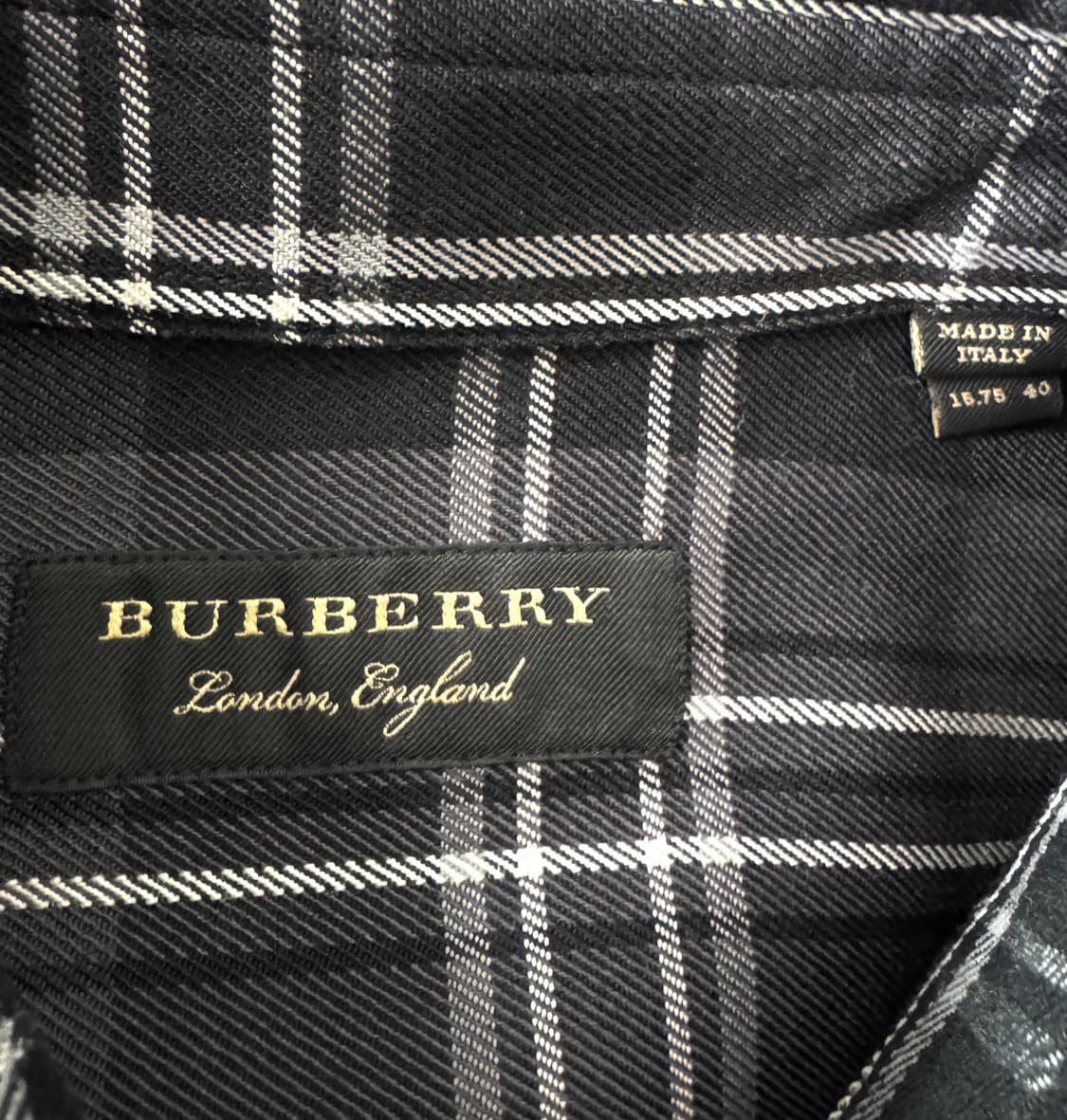 BURBERRY 버버리 블랙 노바체크 울 셔츠 40 상품이미지6