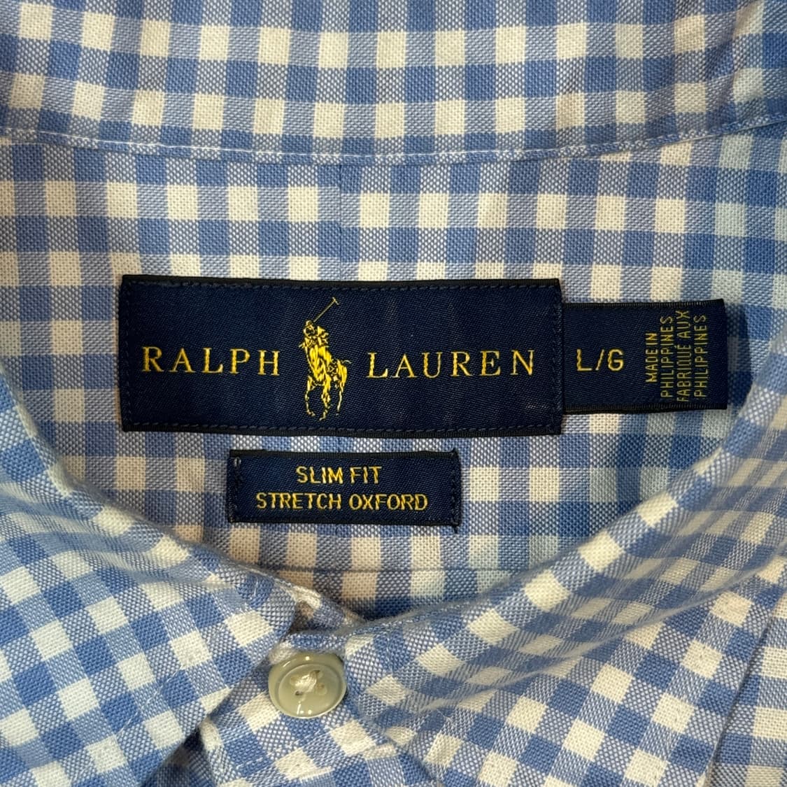 L) 폴로 랄프로렌 클래식 블루 깅엄 체크 옥스포드 셔츠 상품이미지6
