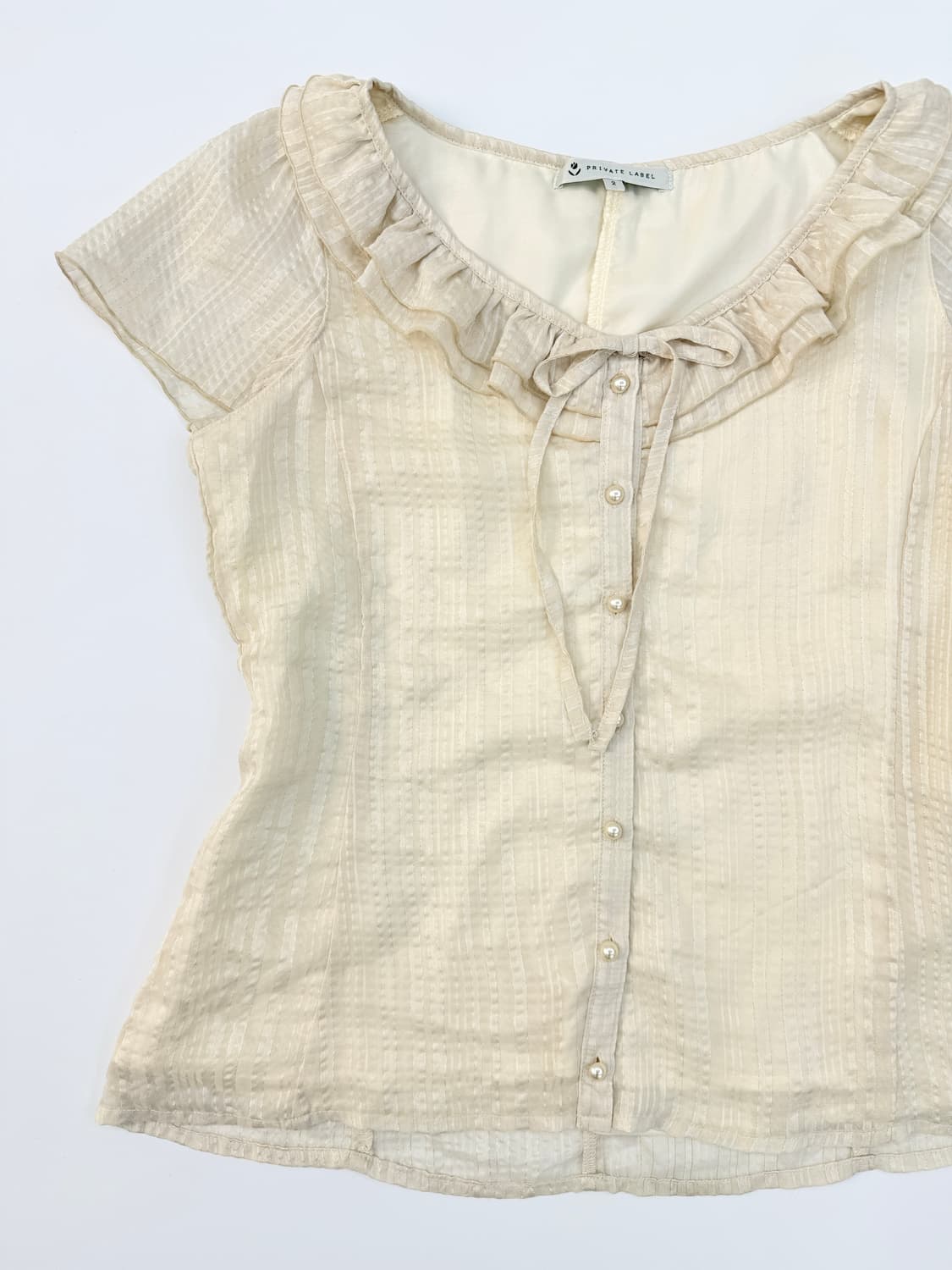 빈티지 레이스 프릴 리본 블라우스 상품이미지5