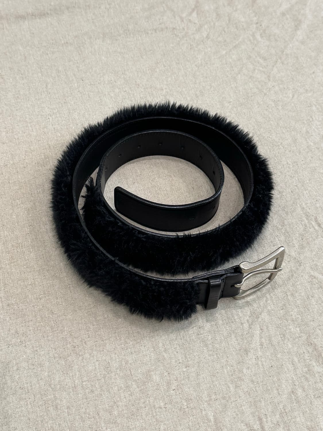 요지야마모토 퍼 레더 벨트 상품이미지1