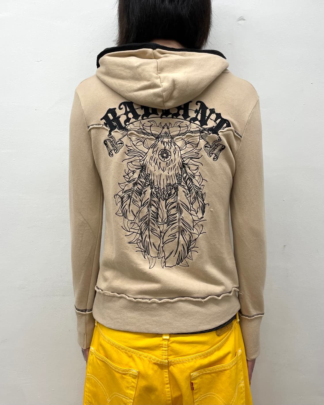 Distressed Rope Brown Hooded Zip-Up  상품이미지2