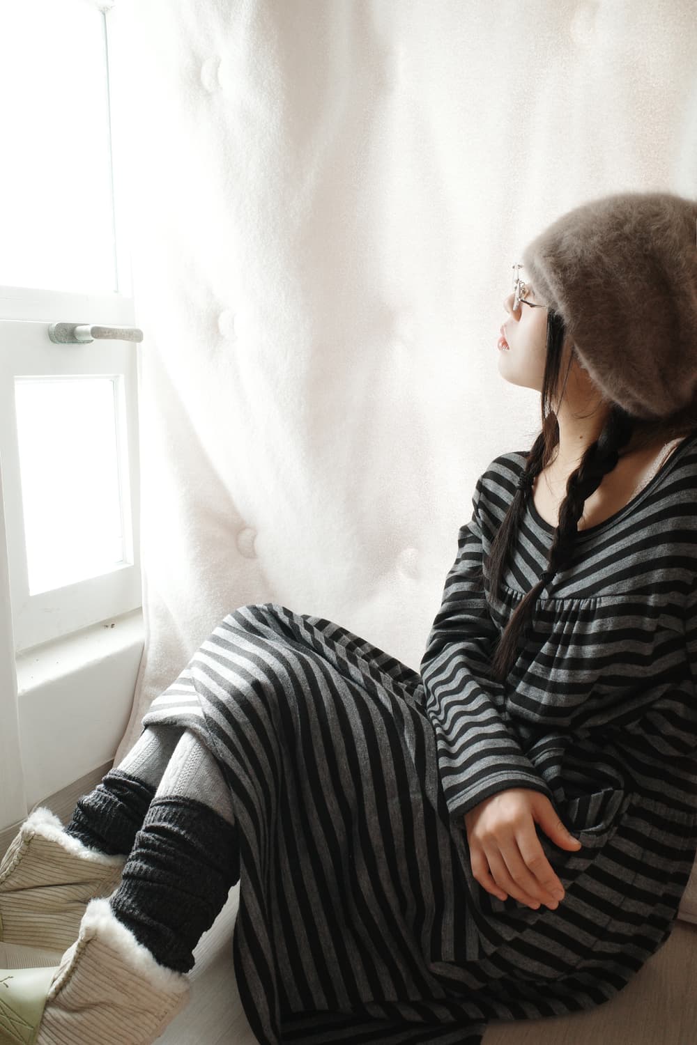 Angora & racoon fur beanie 상품이미지4