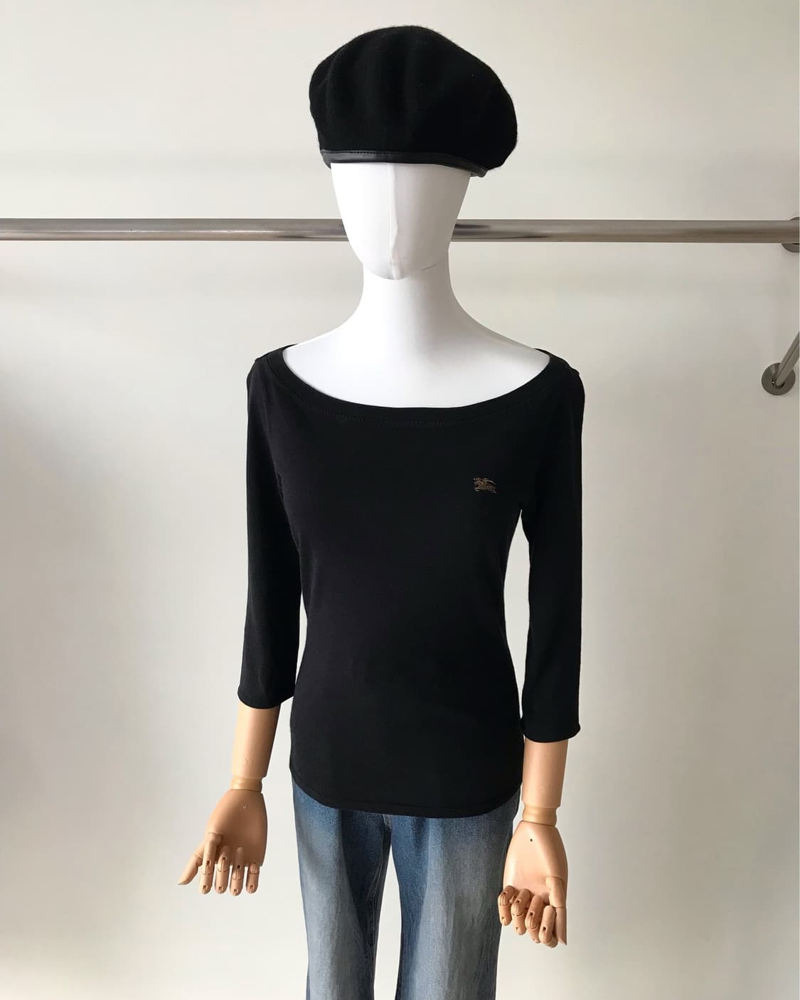 버버리 로고 보트넥 7부 긴팔티 상품이미지6