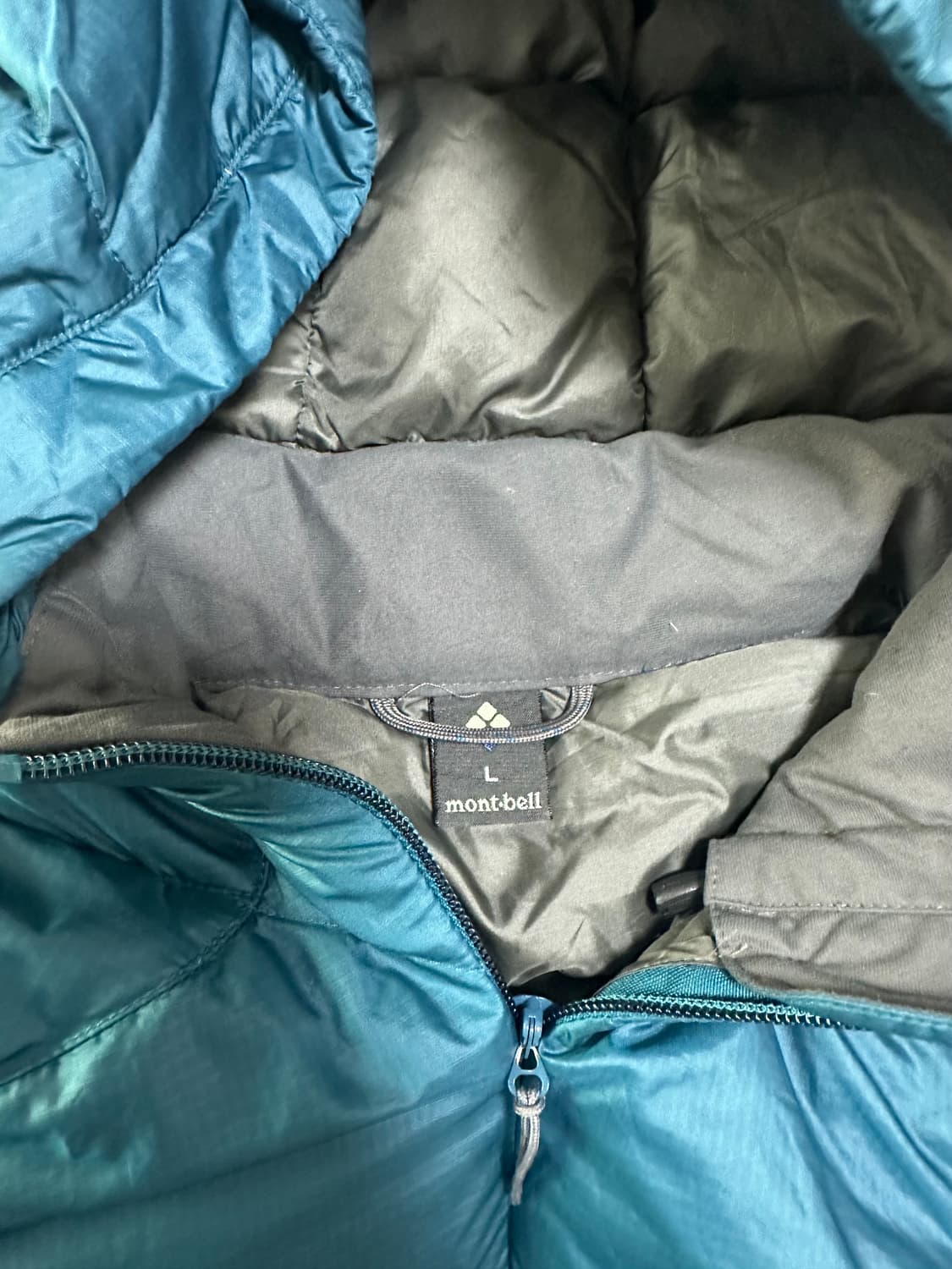 (L)몽벨 알파인 일본 빈티지 경량 다운 패딩 아쿠아블루 상품이미지4