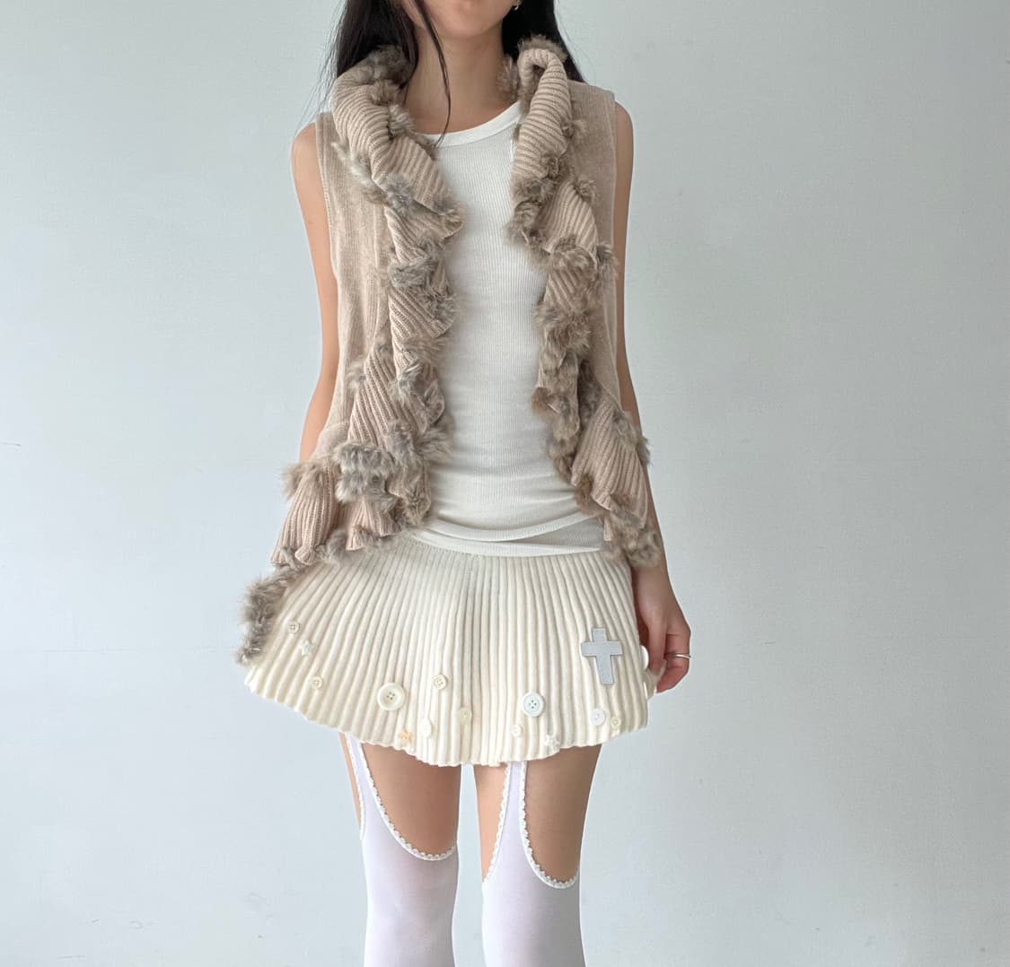 Fairy fur knit vest 상품이미지9