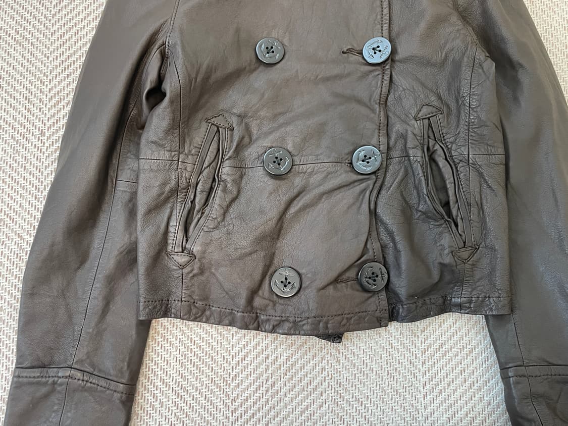 빈티지 Blanc 브라운 양가죽 레더자켓 y2k goa J03919 상품이미지7